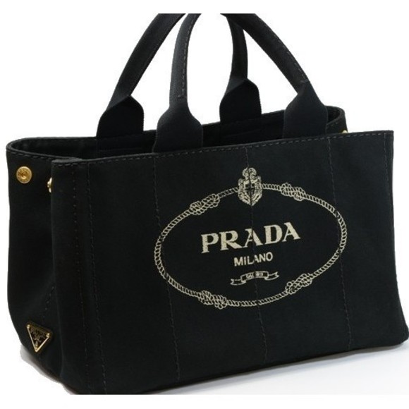 Prada Canapa Black Tote Bag - Picture 1 of 2